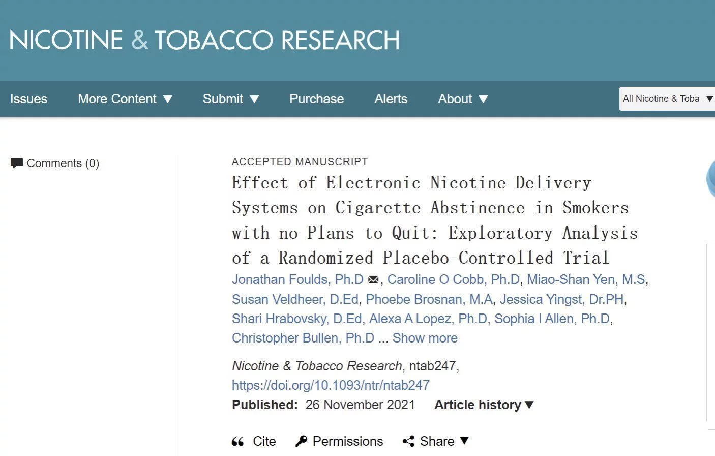 FDA支持的一项研究证实:尼古丁含量与卷烟类似时,电子烟戒烟效果最好(图2)